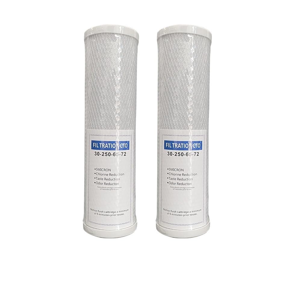 Uniwersalny wkład do filtra do wody, wkład z węglem aktywnym, 10" CTO Block CarbonFilter System Purihcation (2 szt.)