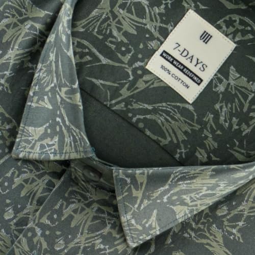 Image of 7-DAYS Men's Premium Formal Printed Shirt - 100% Cotton, Regular Fit, Full Sleeves, with Pocket - Stylish for Special Occasions.