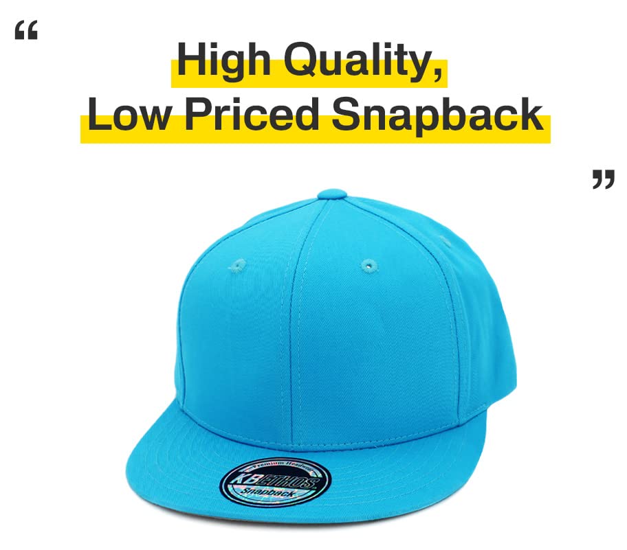Image of KBETHOS Classic Snapback Hat Blank Cap Underbrim Cotton Wool Blend Flat Visor Adjustable Unisex