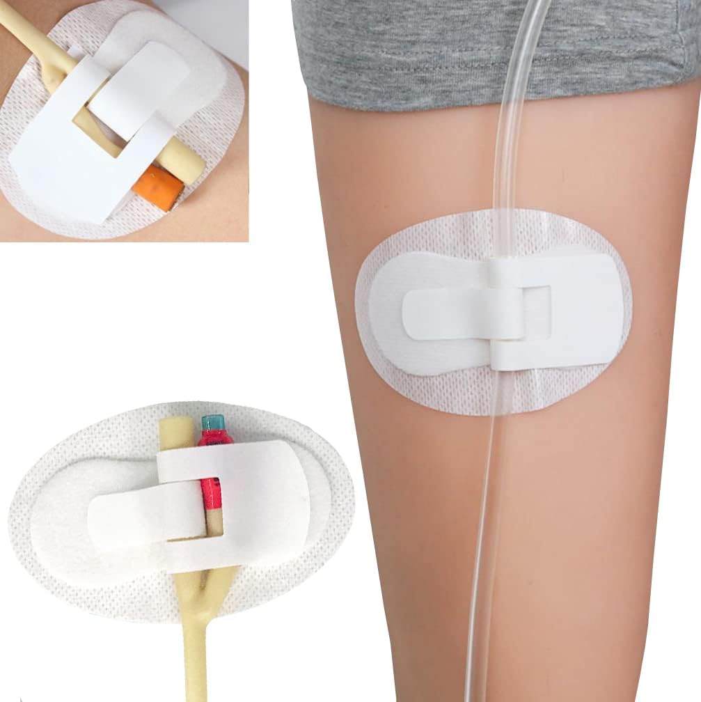 Catheter stabilization Device Catheter Urinary Leg Bag Legband Holder,Adhesive Catheter Hook and Loop Fixing Device Catheter Sleeves Urine Leg Bag Holder Individually Packaged(20PCS)