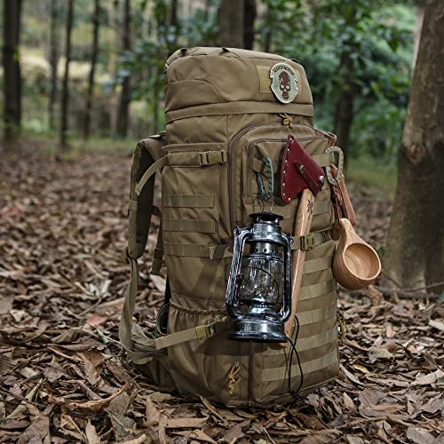 Mardingtop 28L+75L Molle Hiking Tactical Backpack Khaki #TOP3