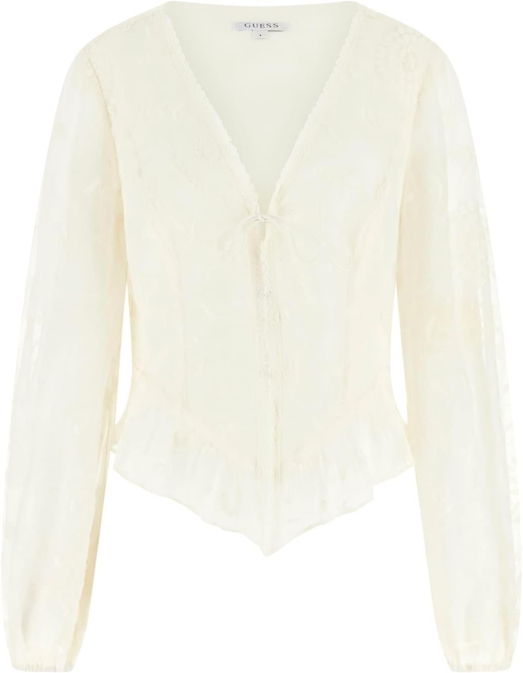 GUESS Women's Eco Long Sleeve Audrine Bow Blouse