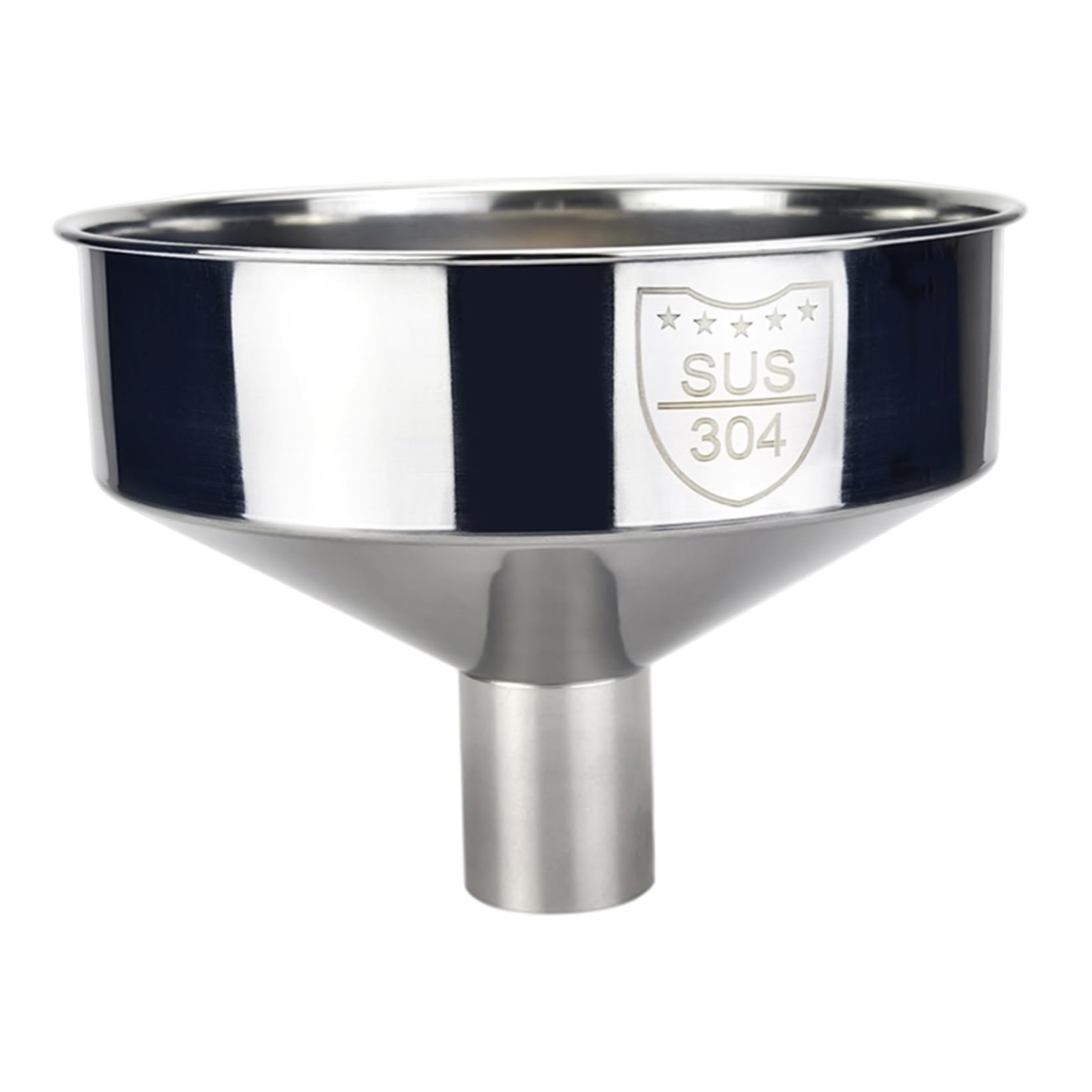 Licsaliwe Large Mouth Funnel - 8-Inch Wide Stainless Steel Funnel for Kitchen, Seamless Design for Liquids & Dry Goods