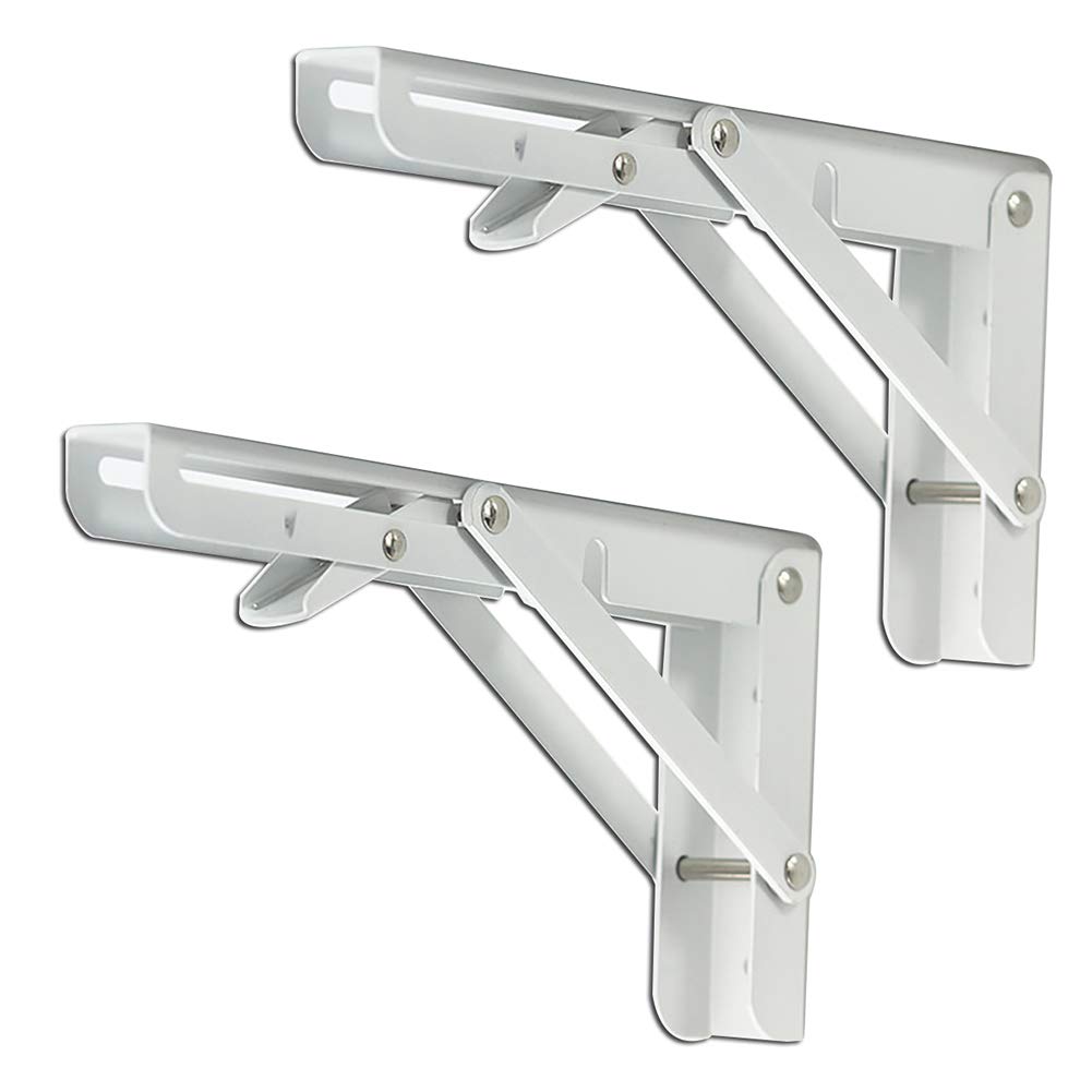 YFSS Folding Shelf Bracket, Wall-Mounted Table Hinge, Metal Bracket Triangle,2pcs 90 Degree,with Screws