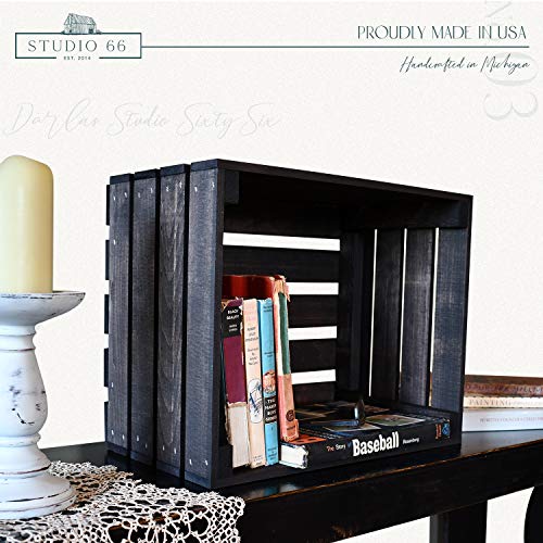 Vintage Stained Rustic Wood Crate #TOP5