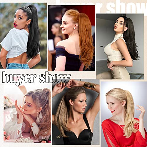 Isaic Ponytail Hair Extension 22" Claw Clip In Ponytail Hair Extensions Synthetic Pony Tail Hair Extensions Long Pony Tail Hair Pieces For Women(Balayage Dark Brown To Chestnut) #TOP5