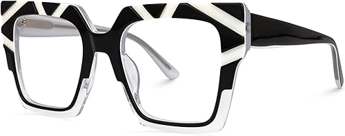 Miniatura 8 de VOOGLAM Gafas de bloqueo de luz azul con marco cuadrado, gafas de moda negras para mujer, antifatiga ocular y UV