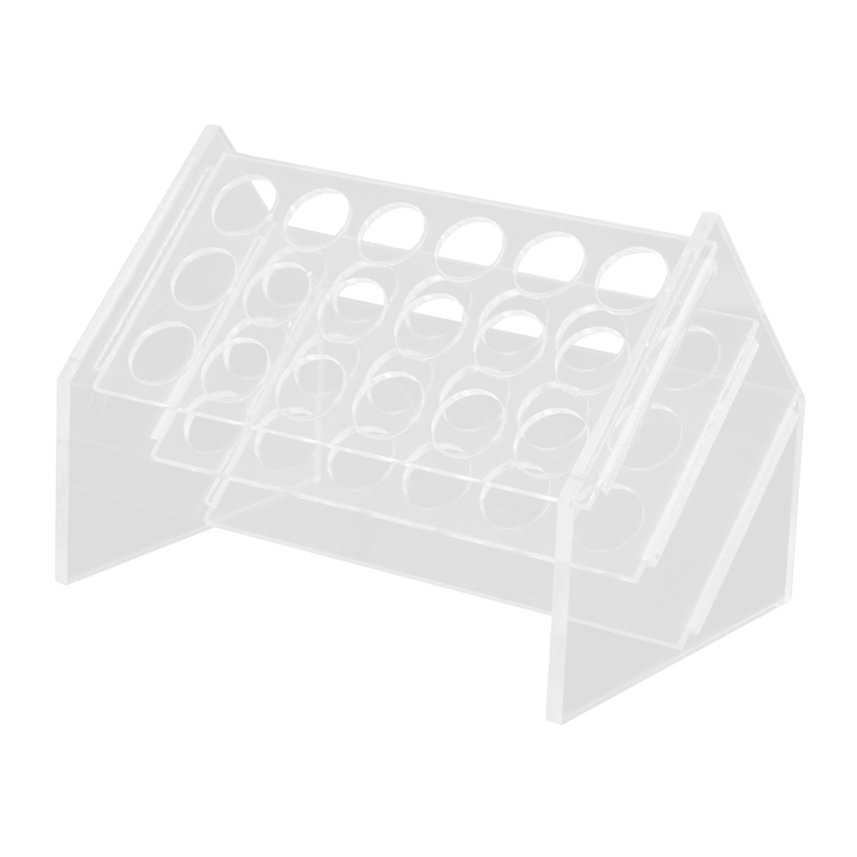 SOLUSTRE Clear Test Tube Rack 18 Well Slant Holder for Chemistry Lab Test Tubes Storage Accessories