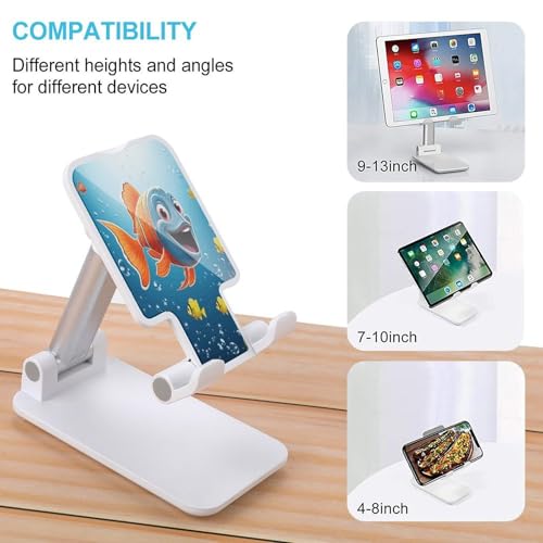 Support téléphone pliable réglable bureau poisson design universel