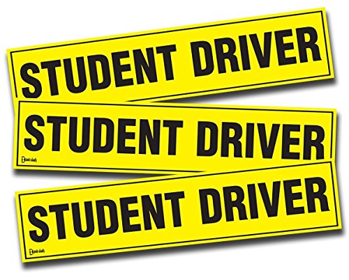 Zento Deals Magnetic Student Driver Bumper Sticker 12 X 3 X 0.1 Inches (Pack of 3)