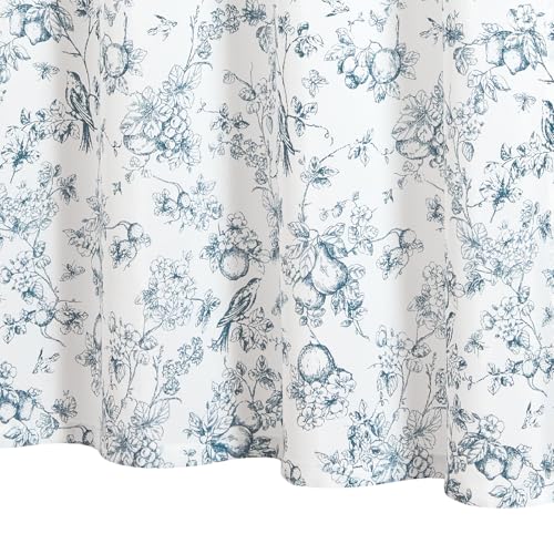jinchan Small Stall Vintage Floral Shower Curtain Waterproof Fabric Botanical Flower Plant Shower Curtains for Bathroom Elegant Luxury with 8 Hooks Eden Blue 48x72 Inches by jinchan - Used condition - Image 6