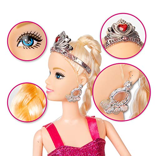 Yellow River 2023 Mermaid Princess Doll Playset, Color Changing Mermaid Tail By Reversing Squins, 12" Fashion Dress Doll With 3" Little Mermaid Dolphin And Accessories, Mermaid Gift For Girls #TOP7