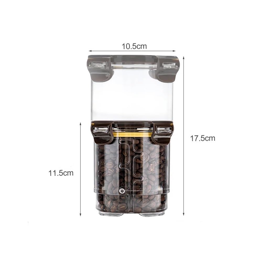 Vakuumversiegelter Behälter für Kaffeebohnen, Glas, Lebensmittelbehälter, Haushaltsbehälter, feuchtigkeitsbeständig, Luftabsaugung, Tee-Vorratsbehälter, Push-Typ, 950 ml