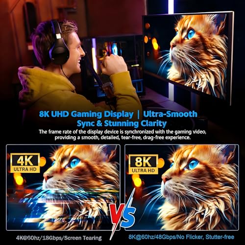 Cable HDMI 8K a 60Hz 4K a 120Hz compatible con PS5 de 50 pies flexible 5