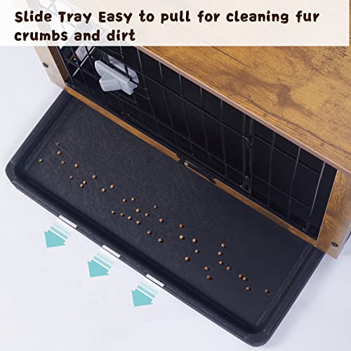 Copaw Dog Crate Furniture - 27 Inch Wooden Wire Pet Kennels With Double Doors And Removable Tray Indoor Pet House End Table Furniture Style Dog Crate For Small Medium And Large Breeds Dogs #TOP3