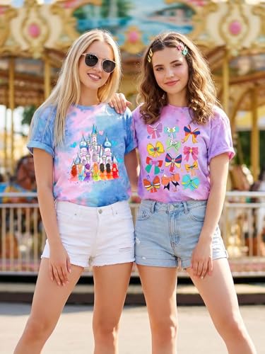 Magical Shirt for Women Cute Ribbons and Bows Graphic Print Tees Casual Family Vacation Tops Short Sleeve Outfits — view 3