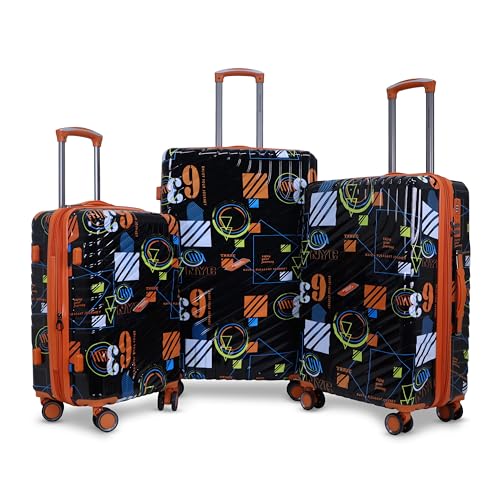 Image of AMERICAN TRAVELLER Urban SF Polycarbonate Trolley Bag Set of 3 | Durable Hard Shell, TSA-Type Lock, 360 Disc Spinner Wheels, Expandable Luggage