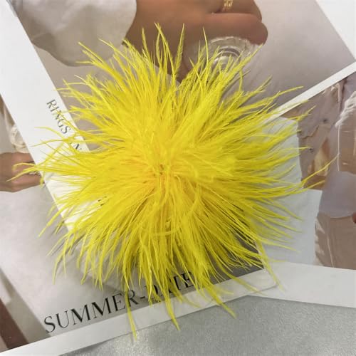 image for NewZenro Dainty Feather Flower Large Brooch Pin for Women Men Elegant 