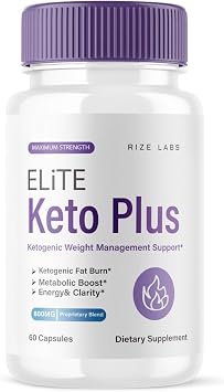 rize labs Elite Keto Plus Capsules, Weight Loss Support, Premium Pills for Overall Health, Maximum Strength Formula Supplement 60 Capsules