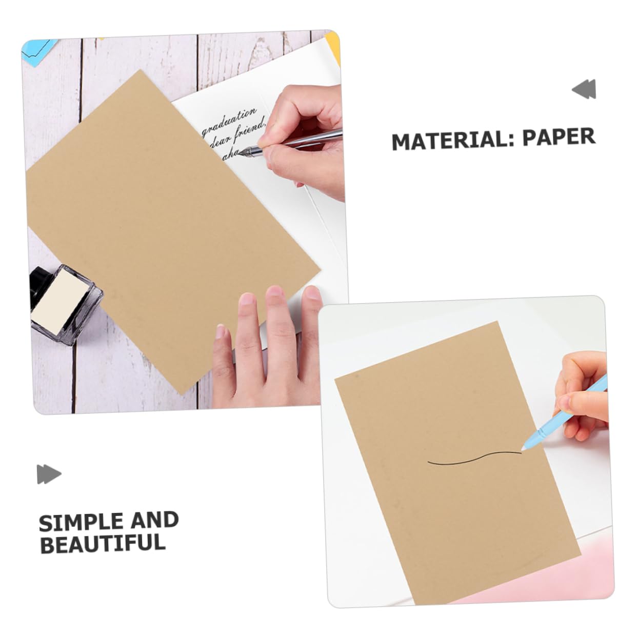 Tofficu Vielseitiges Schreibpapier Vintage Briefpapier aus Braunem Kraftpapier 100 Blatt A4 160g/m² Elegantes Retro Papier für Briefeschreiben und Basteln