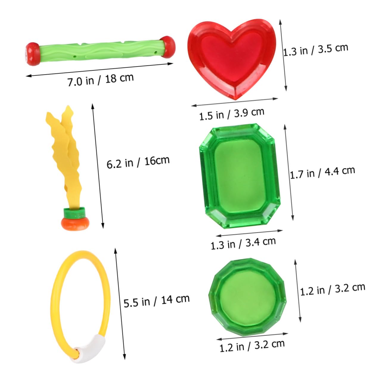 iplusmile Jeu de Jouets de Plongée pour Garçon et Filles, Ensemble de 21 Pièces Bâtons et Anneaux de Plongée, Plastique Sûr et Solide, Couleurs Aléatoires, Piscine et Couleur Aléatoire