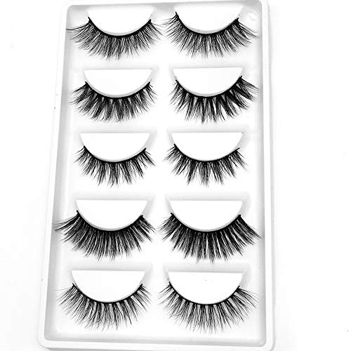 Faxu Mink False Eyelashes Dramatic Eyelashes Wispies Fluffy Natural Long Handmade Eyelashes Extension Makeup Tools (B1)