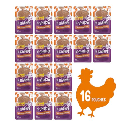 Friskies Purina Pureed Cat Food Topper,Lil’ Shakes with Enticing Chicken Lickable Cat Treats - 1.55 oz. Pouches,(Pack of 32) - image 2