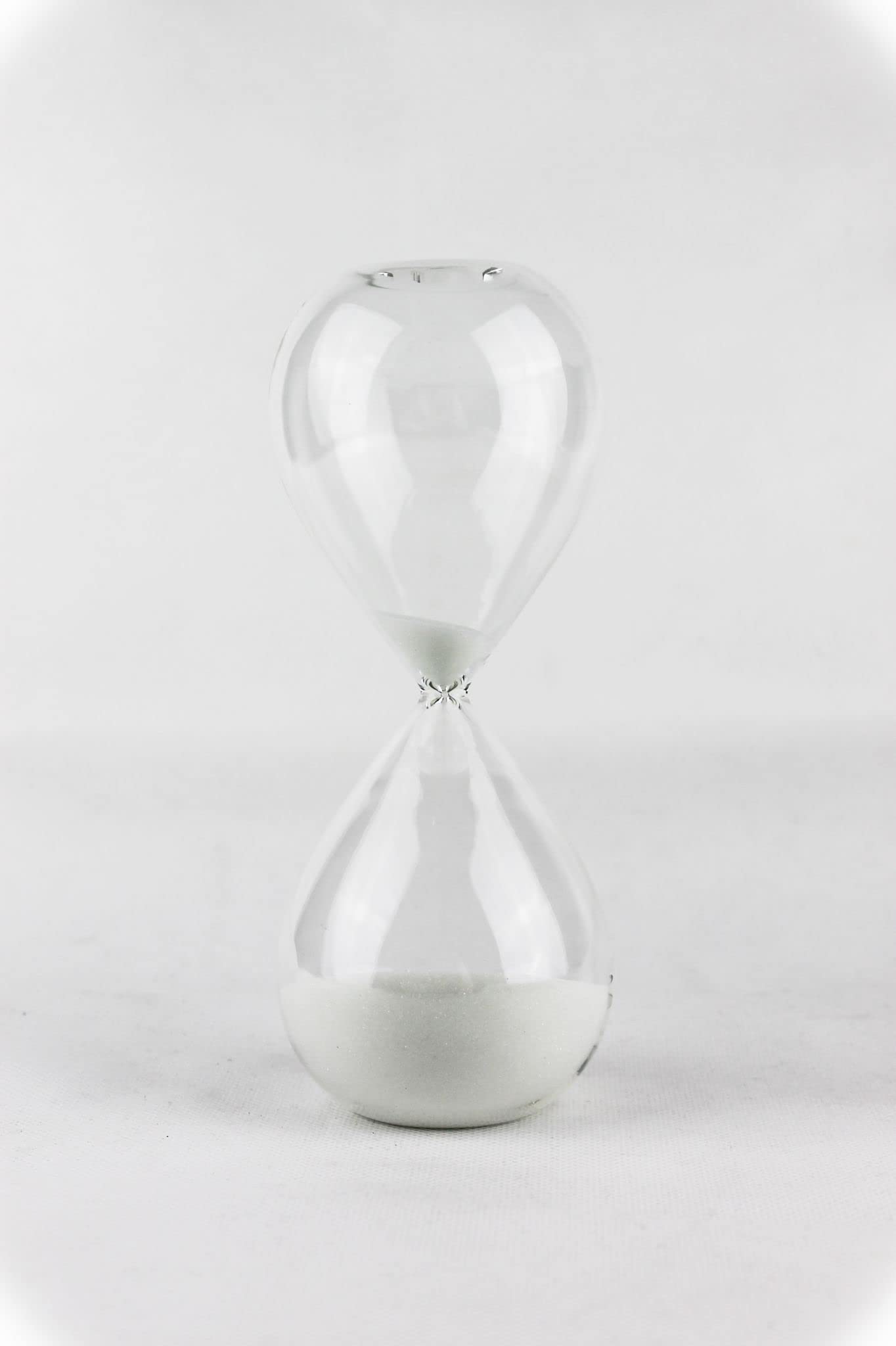 Lemonti Timeless Sanduhr aus Glas | 45 Minuten in Weiß | auch in 10/15/30/45/60 min | als Dekoration für das Büro, Küche sowie Zeitangabe für Kinder…