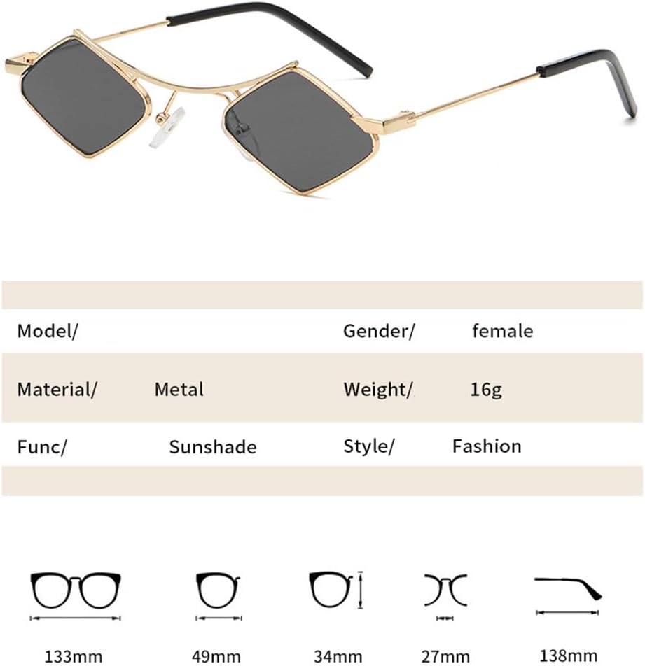 Vintage Irregular Small Frame Women's Sunglasses Metal Frame Polygonal Men's Sunglasses