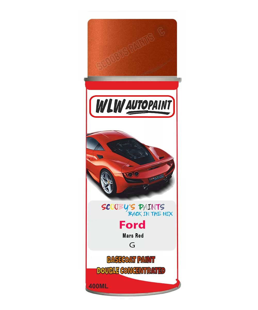 SCOOBYS PAINTS BACK IN THE MIX Basecoat Aerosol Spray Paint For Ford Fiesta Mars Red 2011-2017 Code G