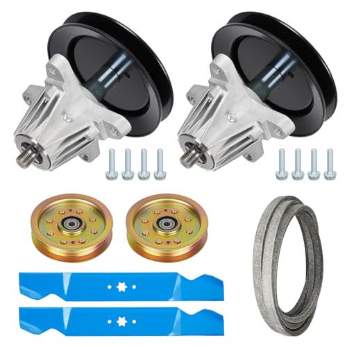 ILONPA Mower 42 inch Deck Rebuild Kit with 918-04822 Spindle Assembly Fits for Cub Cadet LTX1040 LTX1042 for TroyBilt TB42 Includes 1/2 x 96 Belt 754-04060 Idler 756-04129 Blade 742-04308