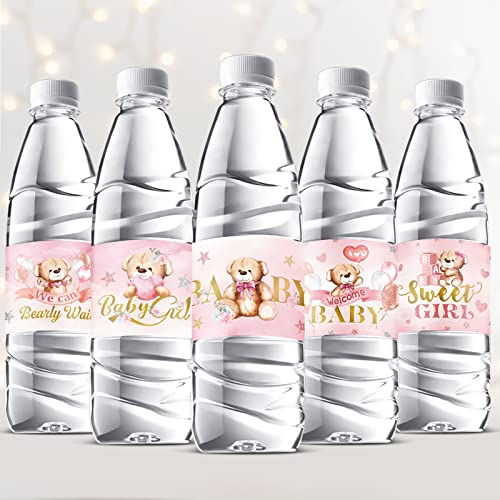 Labels Bear Baby Shower Bottle Stickers Wrappers Waterproof 