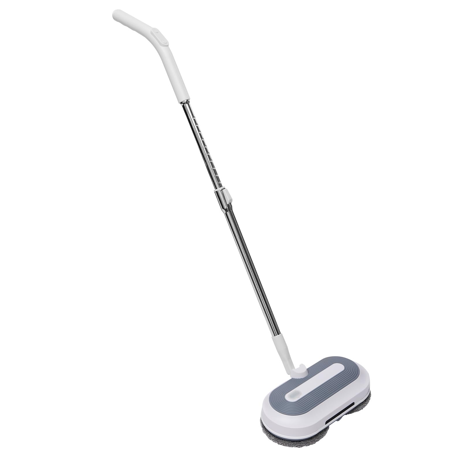 Mopa eléctrica inalámbrica, 30 W, motor doble, 150-180 rpm, mopa eléctrica con longitud de mango ajustable, luz LED para suelos de baldosas, madera y laminados