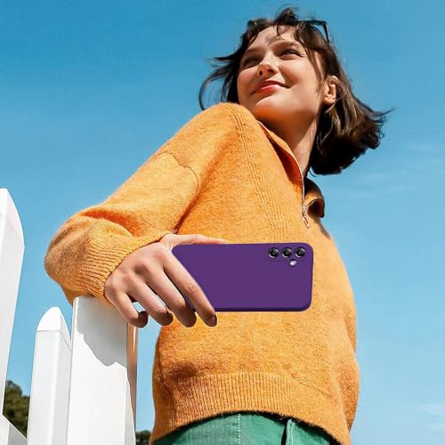 Image of Elzzi Microfiber Candy Case Compatible for Samsung S23 FE 5G Smooth Touch Cushion Liquid Soft Silicone Gel Rubber Phone Cases Non-Slip Full Body Protective Shockproof Back Cover - Violet