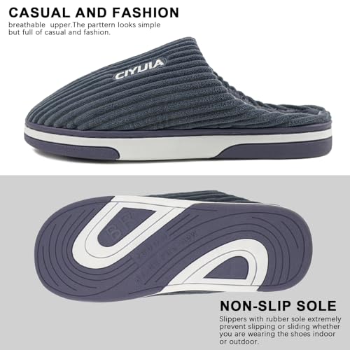 Men's and women's cotton slippers, autumn and winter warm home slippers, comfortable thick bottom non-slip plush slippers, suitable for indoor/outdoor2