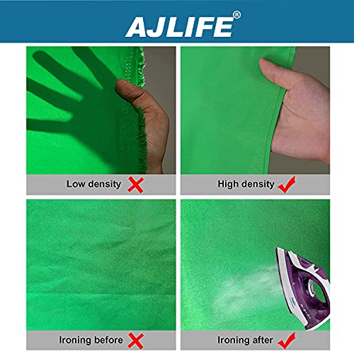 AJLife® 8 X 12 Ft Photography Chromakey Green Screen Backdrop, Soft