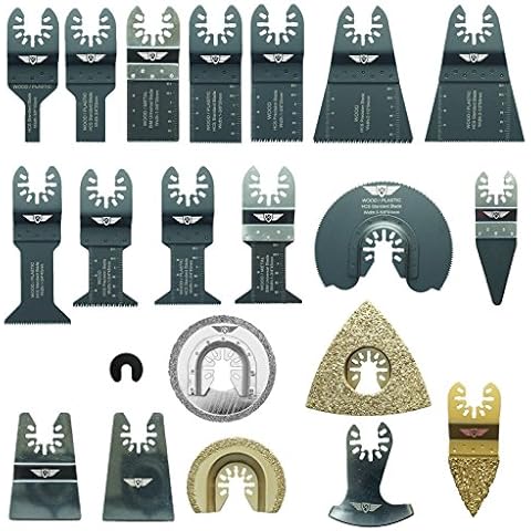 22 x TopsTools DRFAK22CD Fast Fit Mix Blade Kit Plus Adapter Compatible with Dremel Multimax Multi-Max MM20 MM30 MM40 and MM45 Multitool Multi Tool Accessories Cover