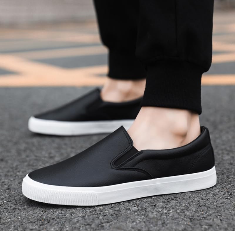 Men's Comfortable Casual Shoes, Fashionable Flat Sole Sports Shoes, PU Surface, Soft Sole, Large Size Simple Style, Suitable for Daily wear and Business Occasions4