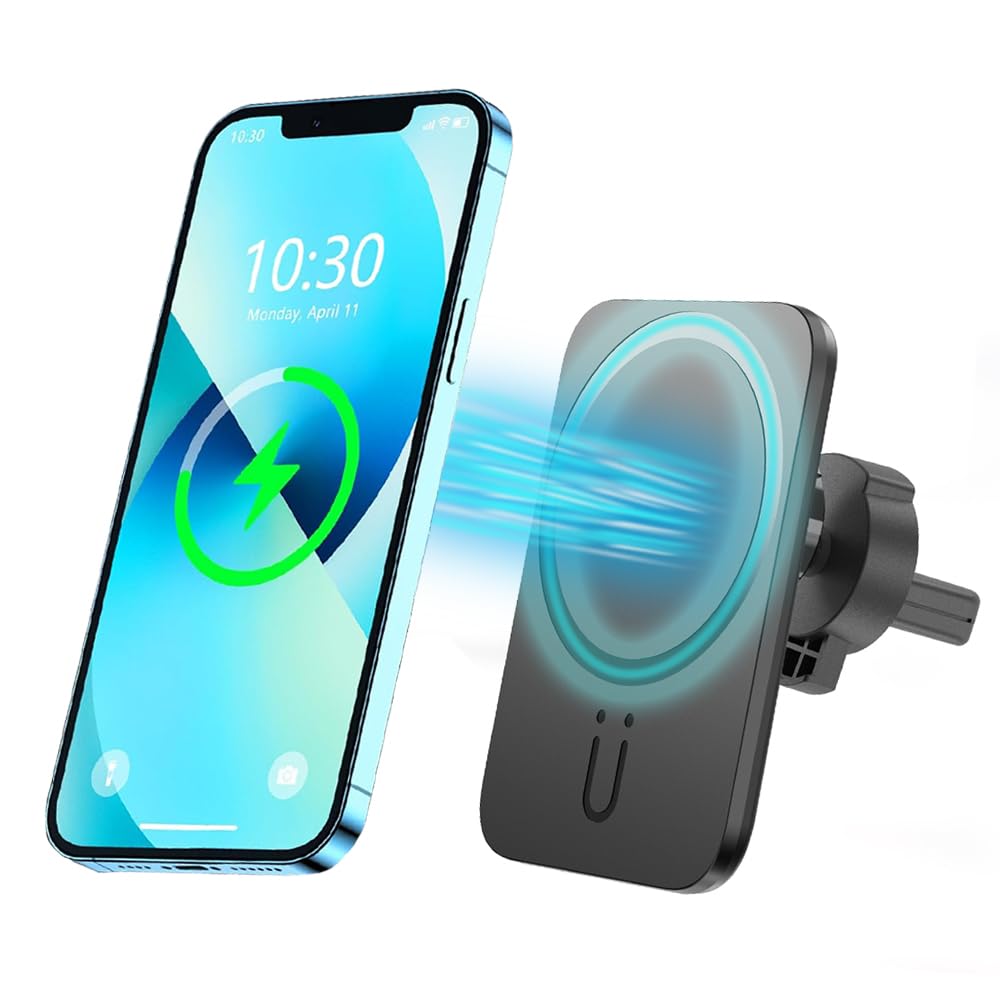 Cargador de carga inalámbrico para coche 15 W para Magsafe, soporte magnético para teléfono coche inalámbrico, soporte para teléfono móvil coche carga inalámbrica para iPhone Serie 13/14/15/16 serie