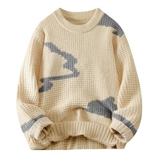Pull en tricot à col rond pour homme idéal lors des balades d'automne