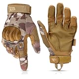 Glove Station Tactical Gloves for Men – Touchscreen Utility Gear with Hard Knuckle Protection Used in Motorcycle, Airsoft, Combat, Police, Shooting & Outdoor Work Multicam Large