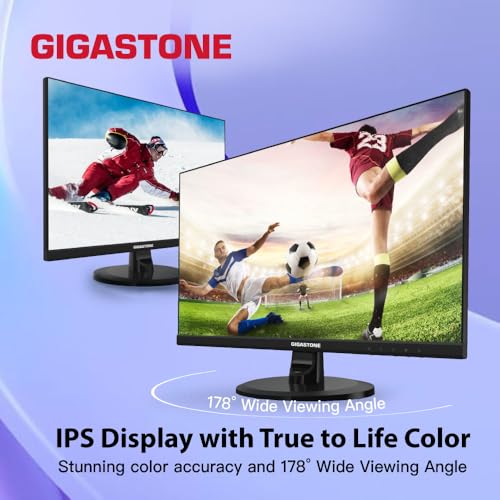 Image of Gigastone 27 inch IPS LED Back Light Monitor 100Hz FHD 1920 x 1080,178WideView,Frameless, Dual Monitor, MPRT 1ms, Built-in Speakers, Eye Care Technology, Ergonomic Tilt VESA Mount, HDMI VGA