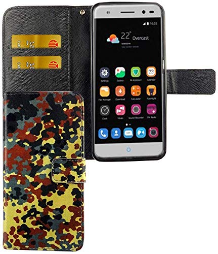 Protégez Votre Écran avec l'Étui ZTE Blade V7 Lite Camouflage Finition Portefeuille Anti-Chocs