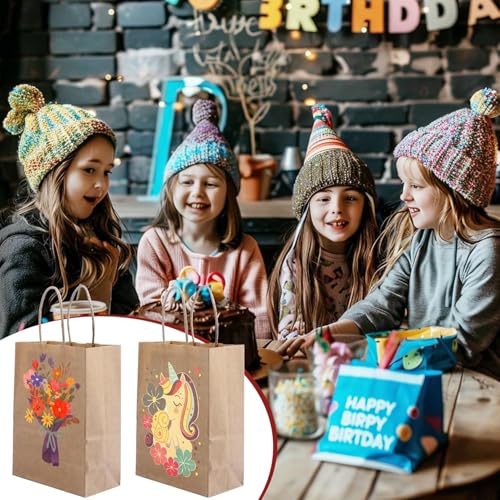 50 Braune Geschenkpapiertüten 15x8x21 cm - Vielseitige Tragetaschen aus Recycling-Kraftpapier für Weihnachten, Hochzeit, Geburtstag, Party & Einkauf