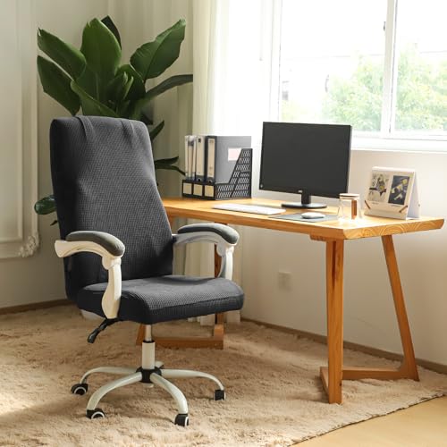Image of FORCHEER Large Office Chair Covers Stretchable XL Office Chair Cover, Big and Tall Computer Chair Covers (Large,Black)