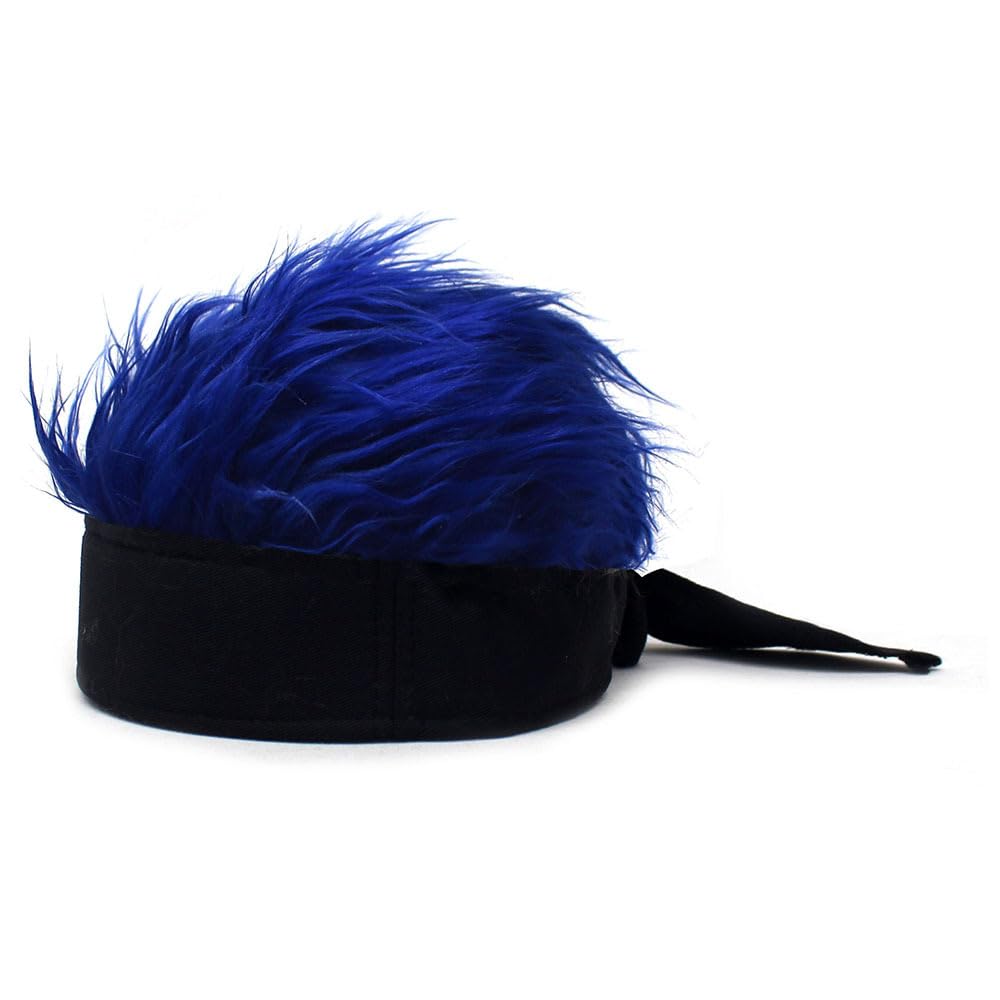 YEKEYI Halloween Novelty Hair Hats Spiked Funny Skull Hat Adjustable Wig Hat with Hair