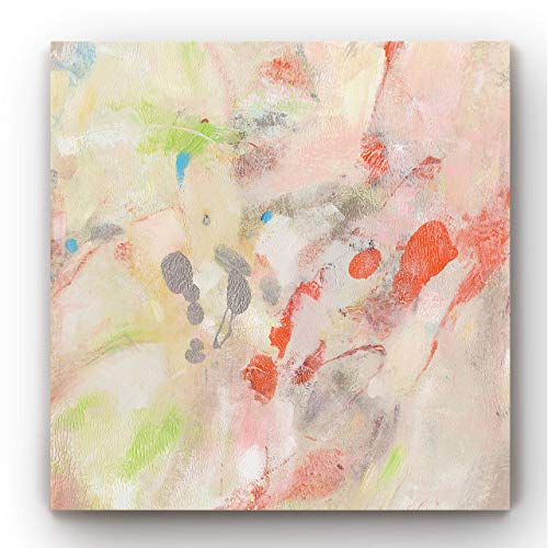 Renditions Gallery Canvas Art Home Decorations Orange Rustic Coral Fusion Abstract Wall Hanging Artwork for Living Room Home Kitchen Decor - 32"X32" LT24