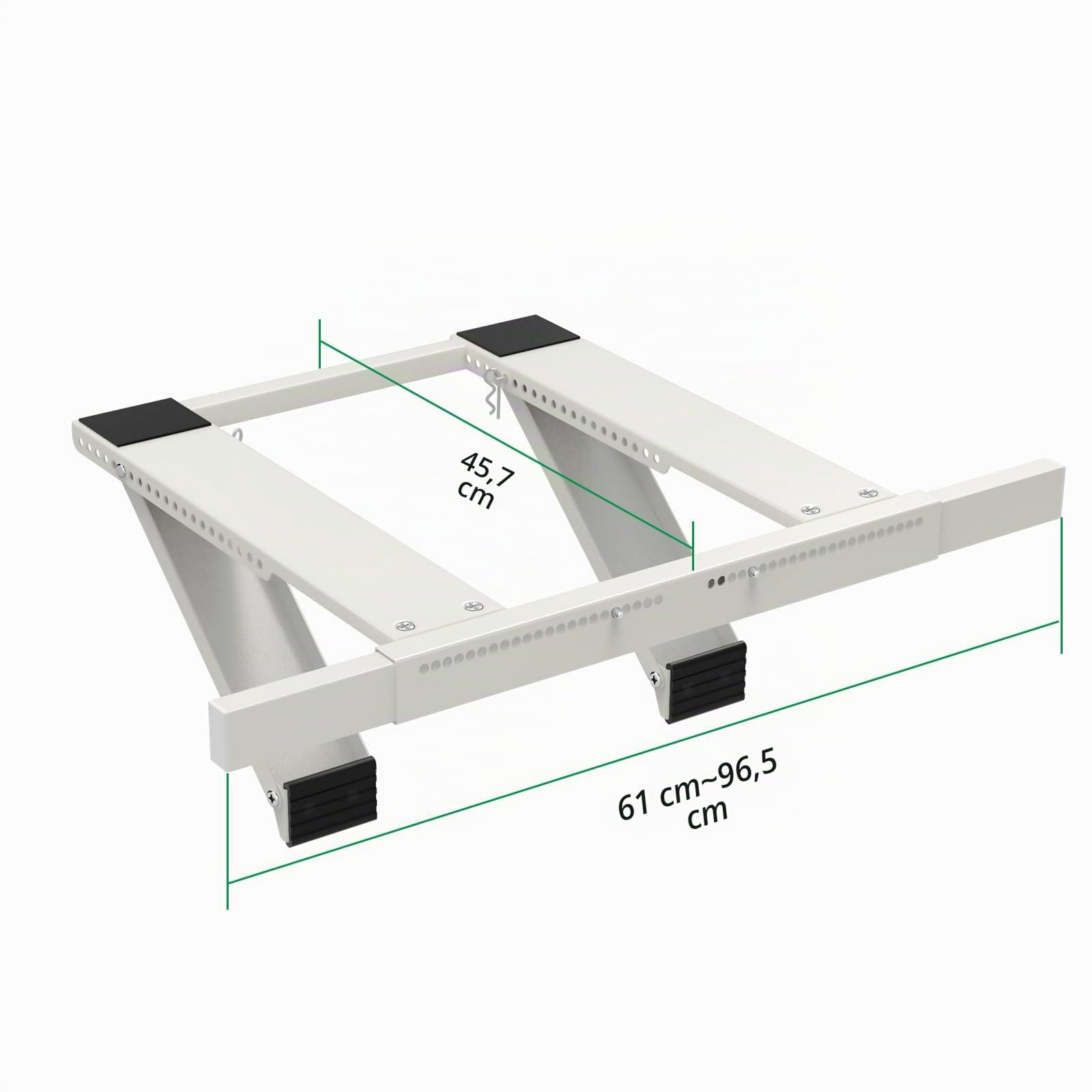Fenster-Klimaanlagen-Halterung, Universell, bis zu 90 kg, Weiß, Epoxid beschichtet, Legierter Stahl, Fenstermontage, kein Bohren erforderlich