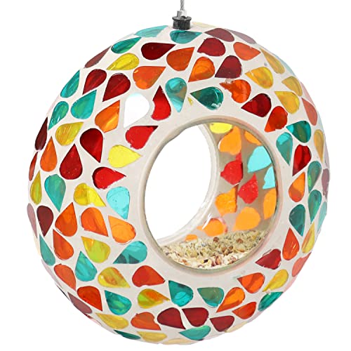 Sunnydaze-6-Inch-Glass-Hanging-Bird-Feeder-for-Outdoors-Fly-Through-Wild-Bird-Feeder-Confetti-Mosaic