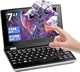 All Metal 7'' HD Touchscreen Ultra-Light Mini Laptop: Celeron J4105, 12GB RAM, 512GB SSD, Win 11 Pro/MS Office 2019, WiFi, USB3.0, Mini HDMI, Webcam, TF Card - Perfect for Business and Students